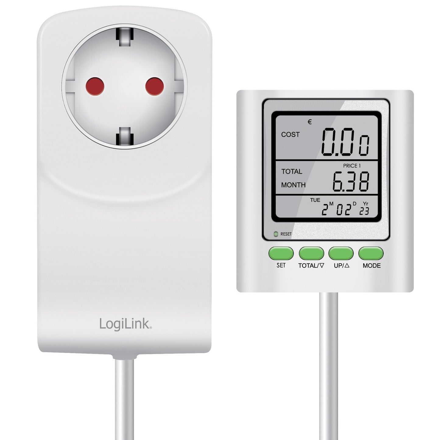 Energy meter with cost calculation External display