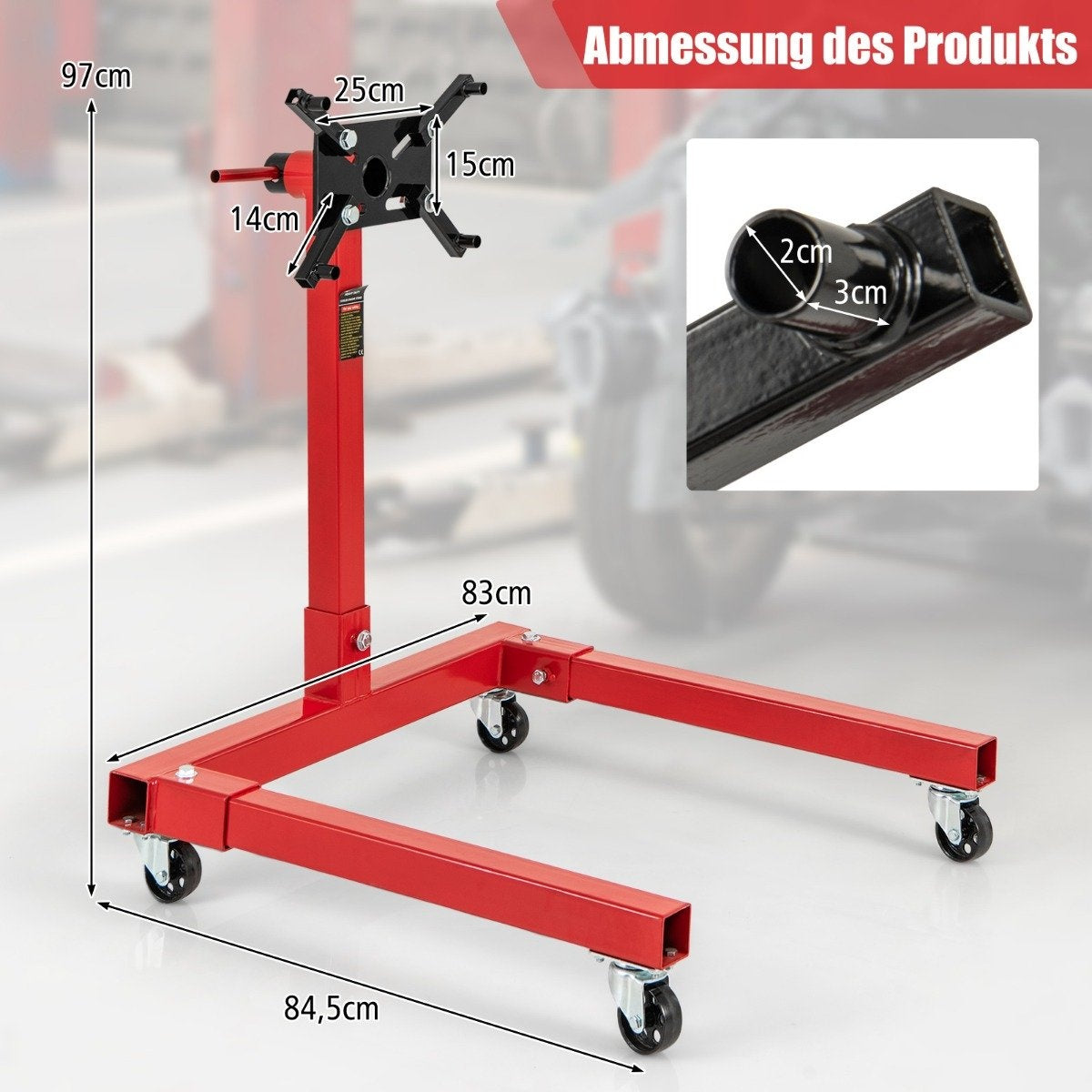 Engine stand 680 kg engine lifter 360° rotatable with 4 adjustable arms engine holder for garages
