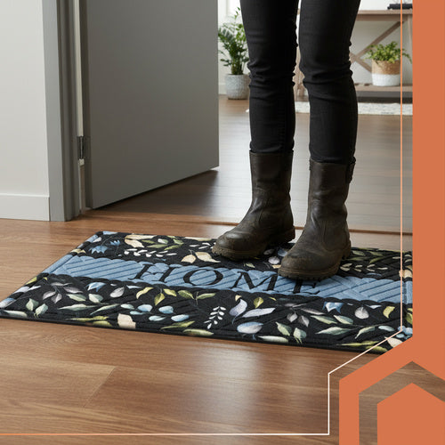 Entrance Doormat 75x45cm, Non-Slip Rubber Base