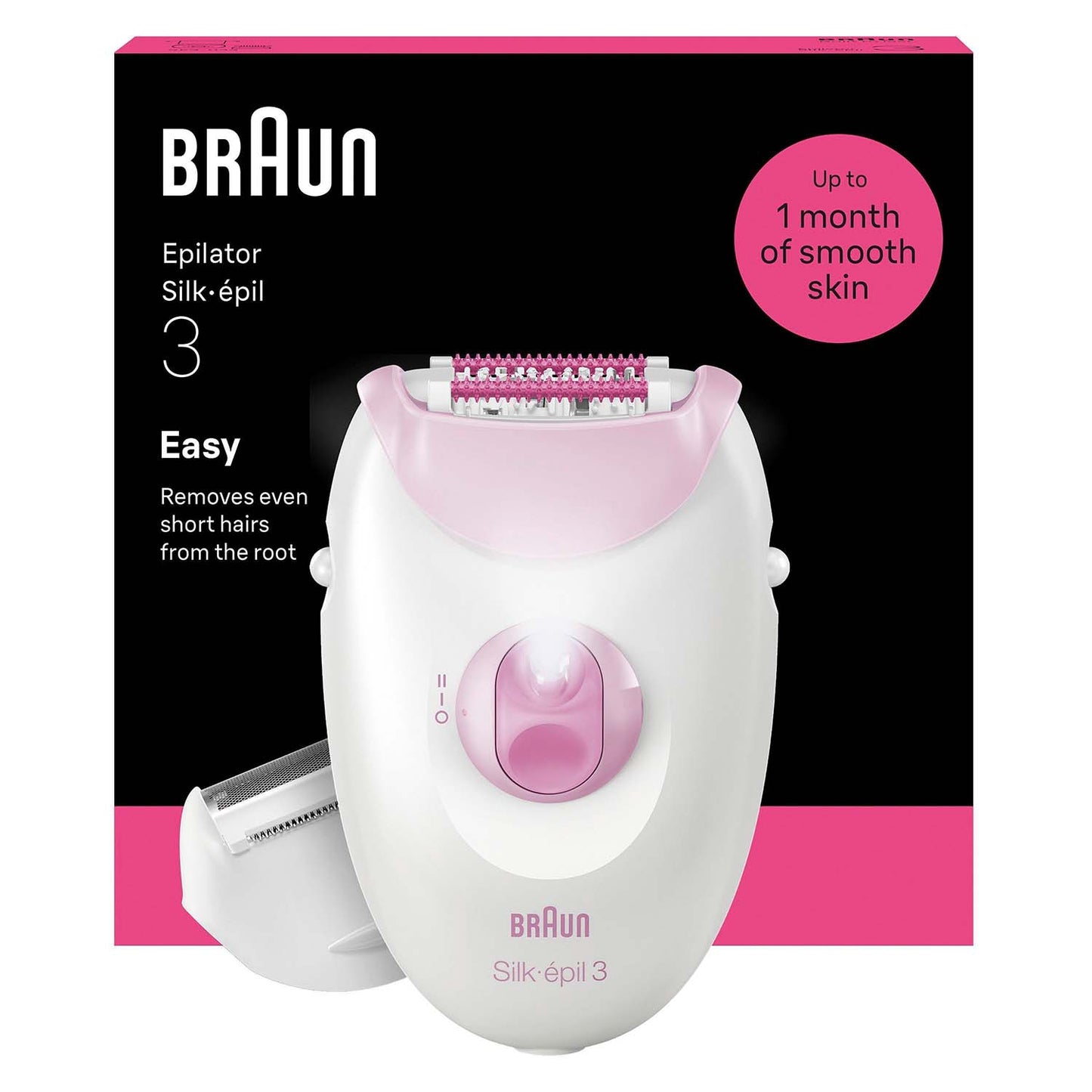 Epilator with Cord for Long-Lasting Smooth Skin, Pink