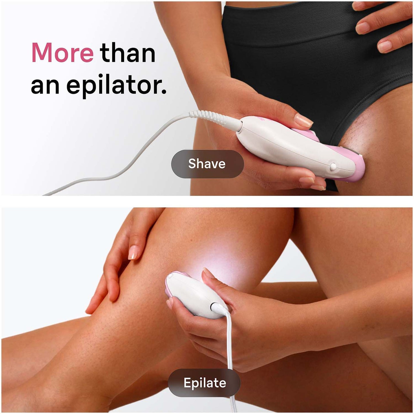 Epilator with Cord for Long-Lasting Smooth Skin, Pink