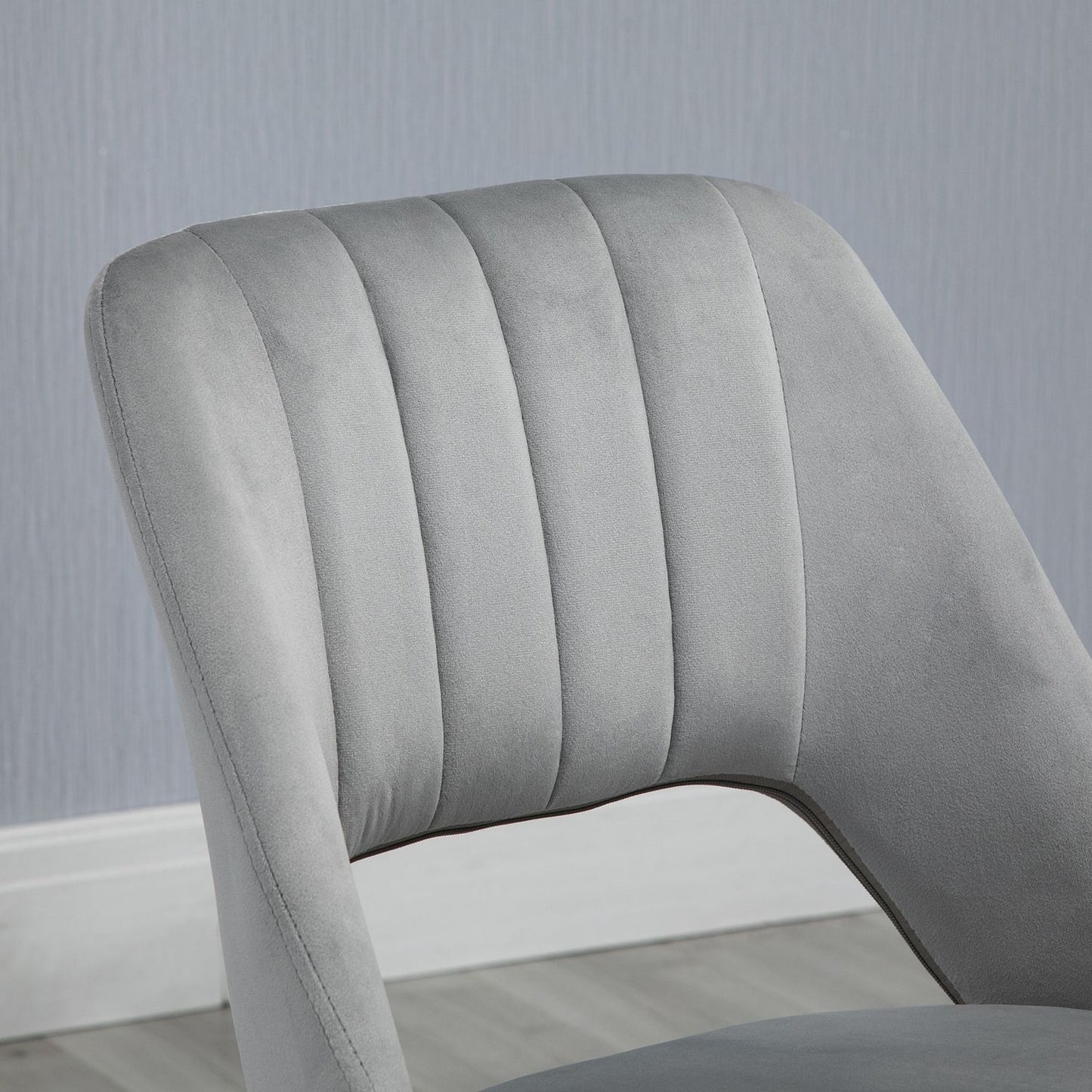 Ergonomic Grey Velvet Office Chair with Adjustable Height