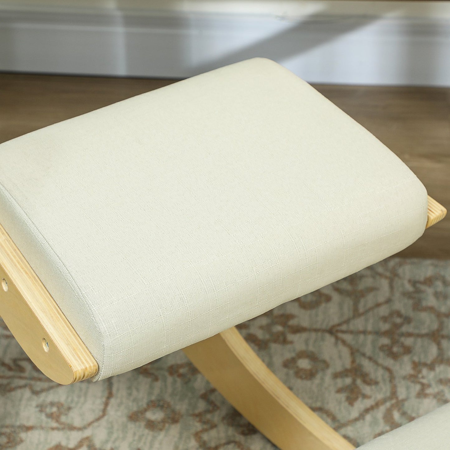 Ergonomic Kneeling Chair for Posture, Rocking Design, Cream