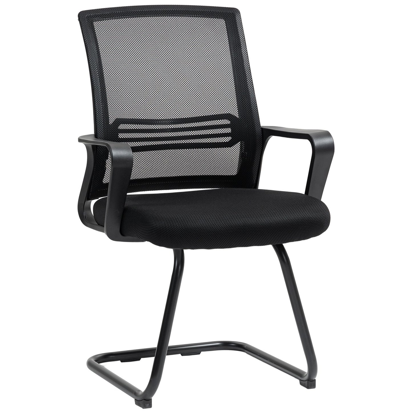 Ergonomic Mesh Chair, Foam, Metal Legs, Black