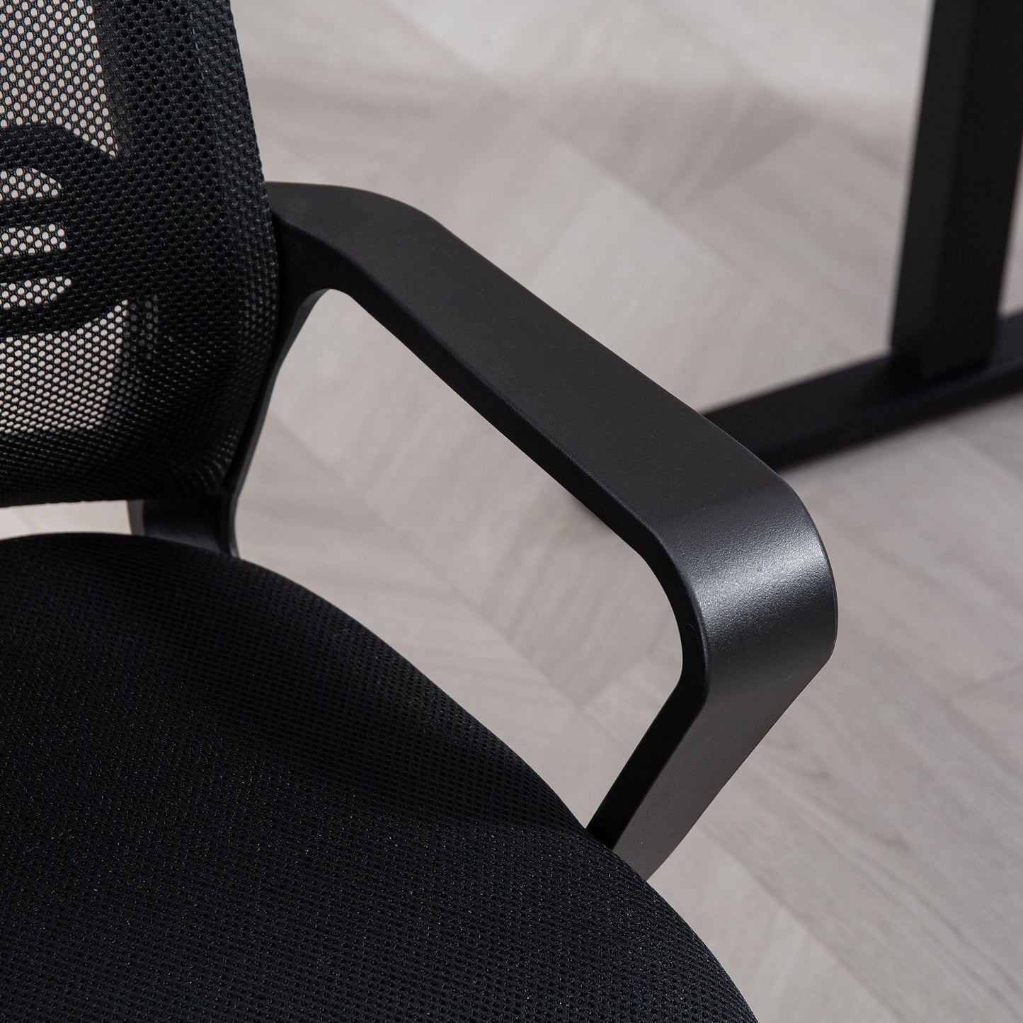 Ergonomic Mesh Chair, Foam, Metal Legs, Black