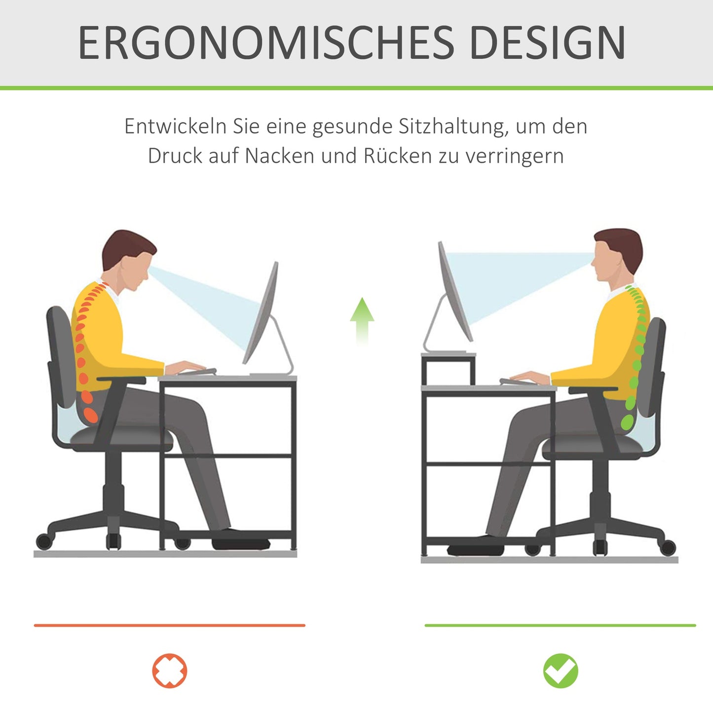 Ergonomic monitor stand in acrylic, Transparent, 53x19x9cm