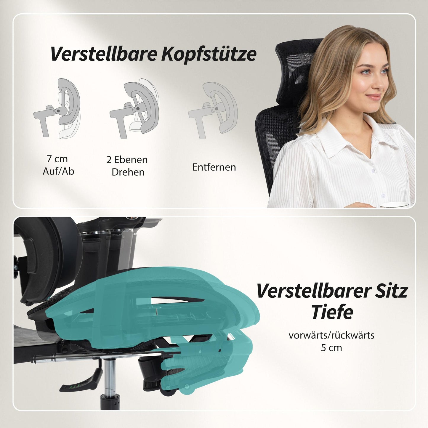 Ergonomic Office Chair, Adjustable Lumbar & Headrest, Black Mesh