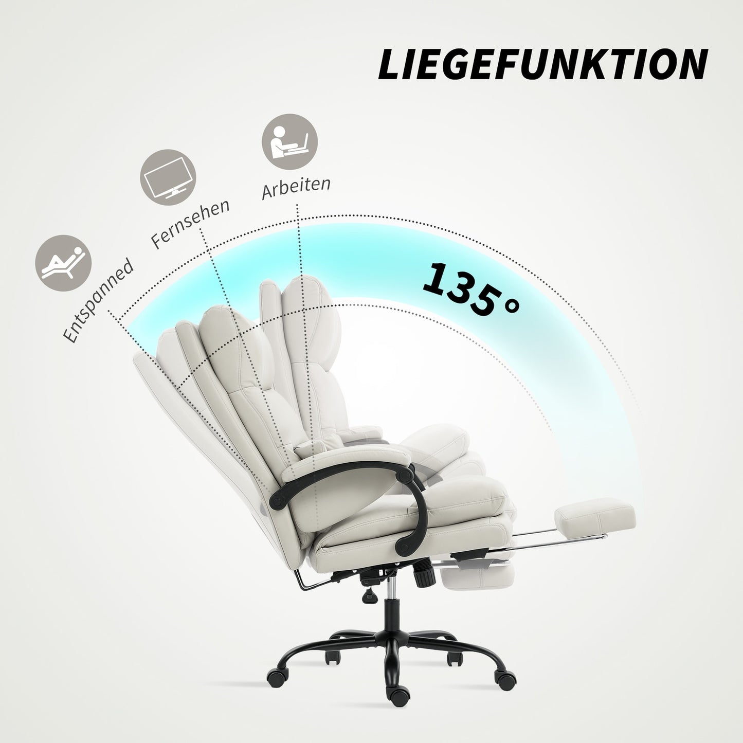 Ergonomic Office Chair, Adjustable, Lumbar Support, Light Grey
