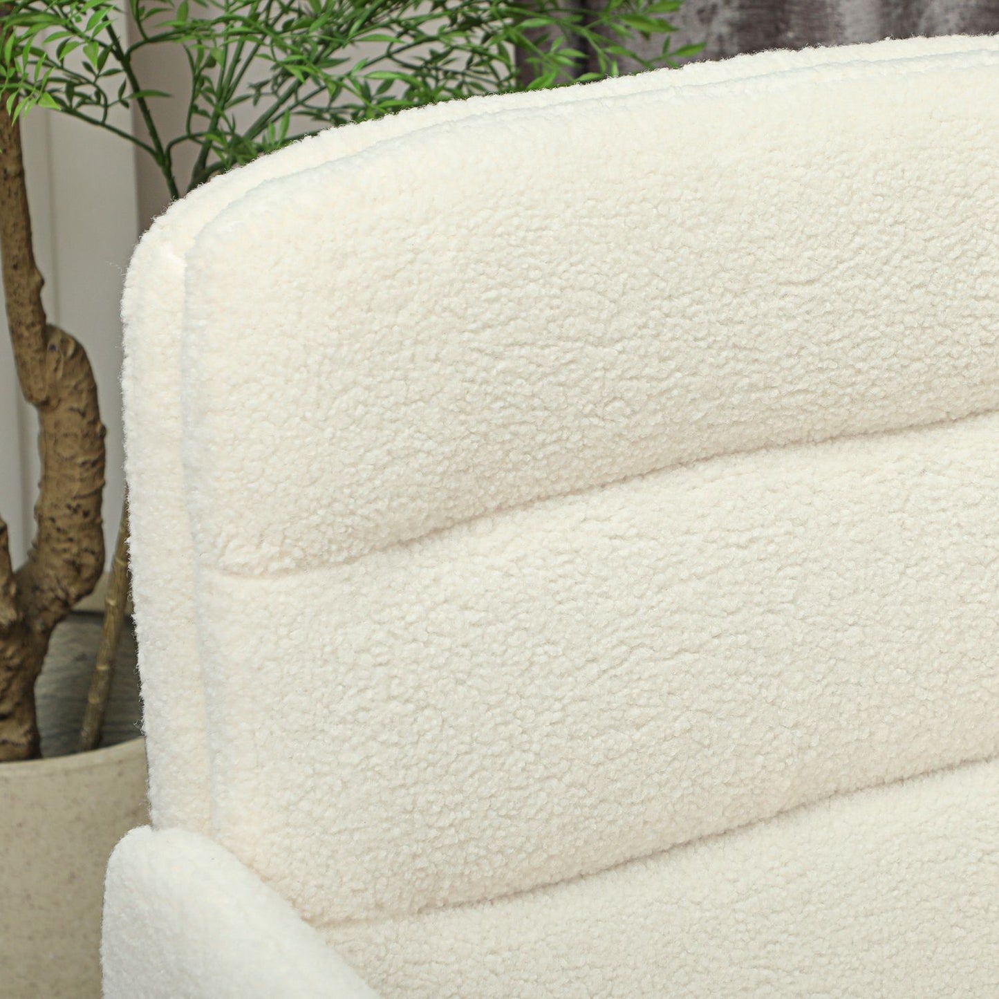 Ergonomic Office Chair, Fabric Cover, Adjustable, Cream