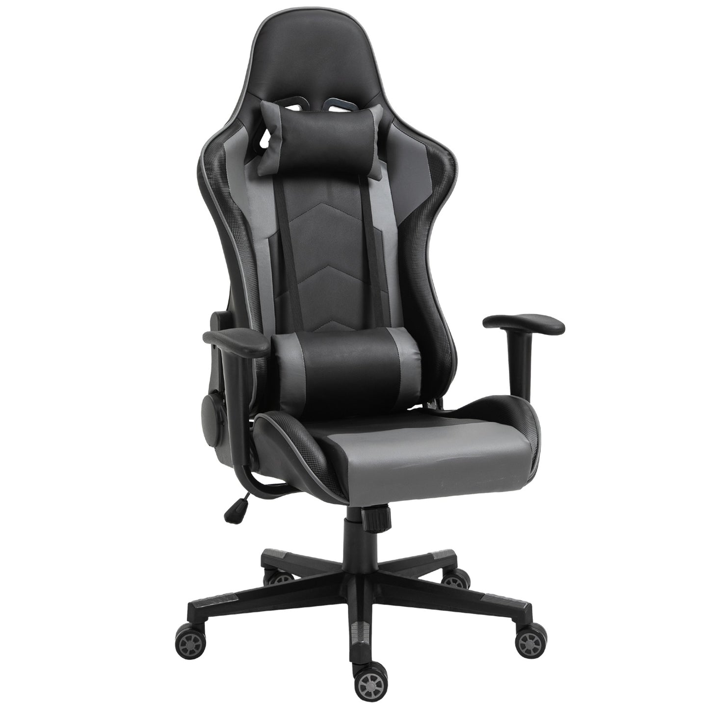 Ergonomic swivel gaming chair, black artificial leather