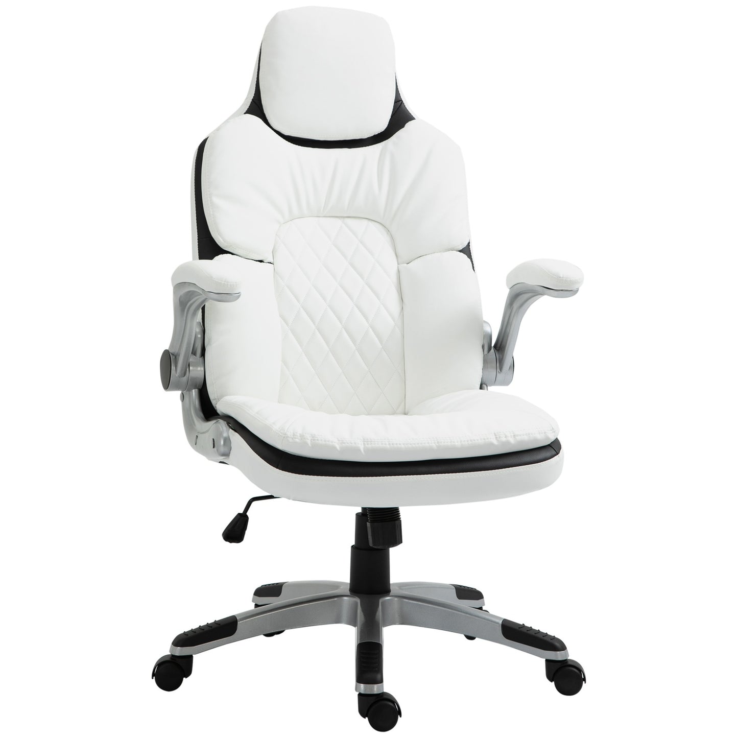 Ergonomic office chair, adjustable height & foldable armrests