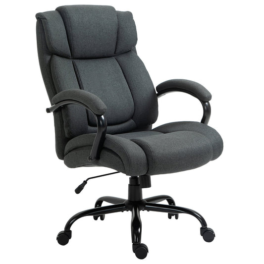 Ergonomic Office Chair, Swivel, Padded Arms, 220kg Capacity, Grey