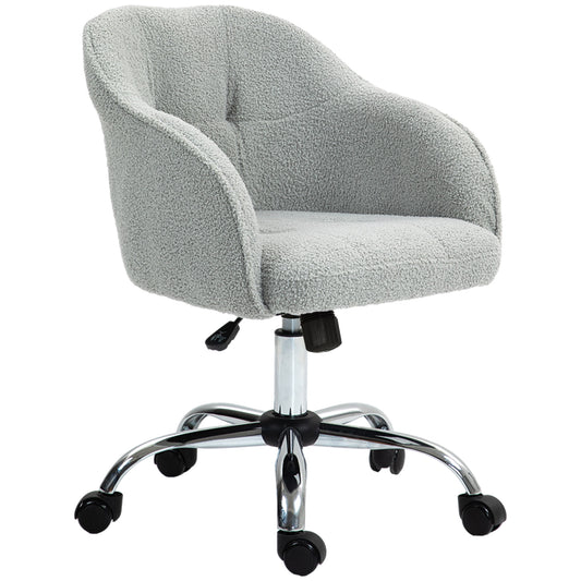 Ergonomic Office Chair, Teddy Fleece, Adjustable Height