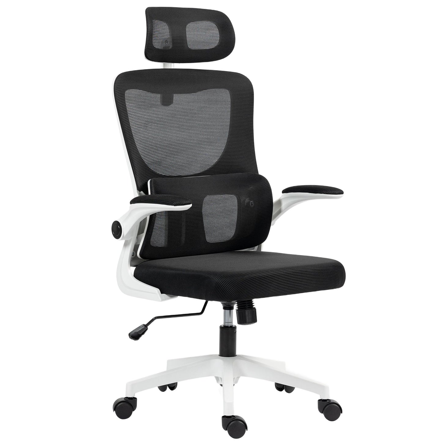 Ergonomic Office Chair with Adjustable Headrest, Black Mesh