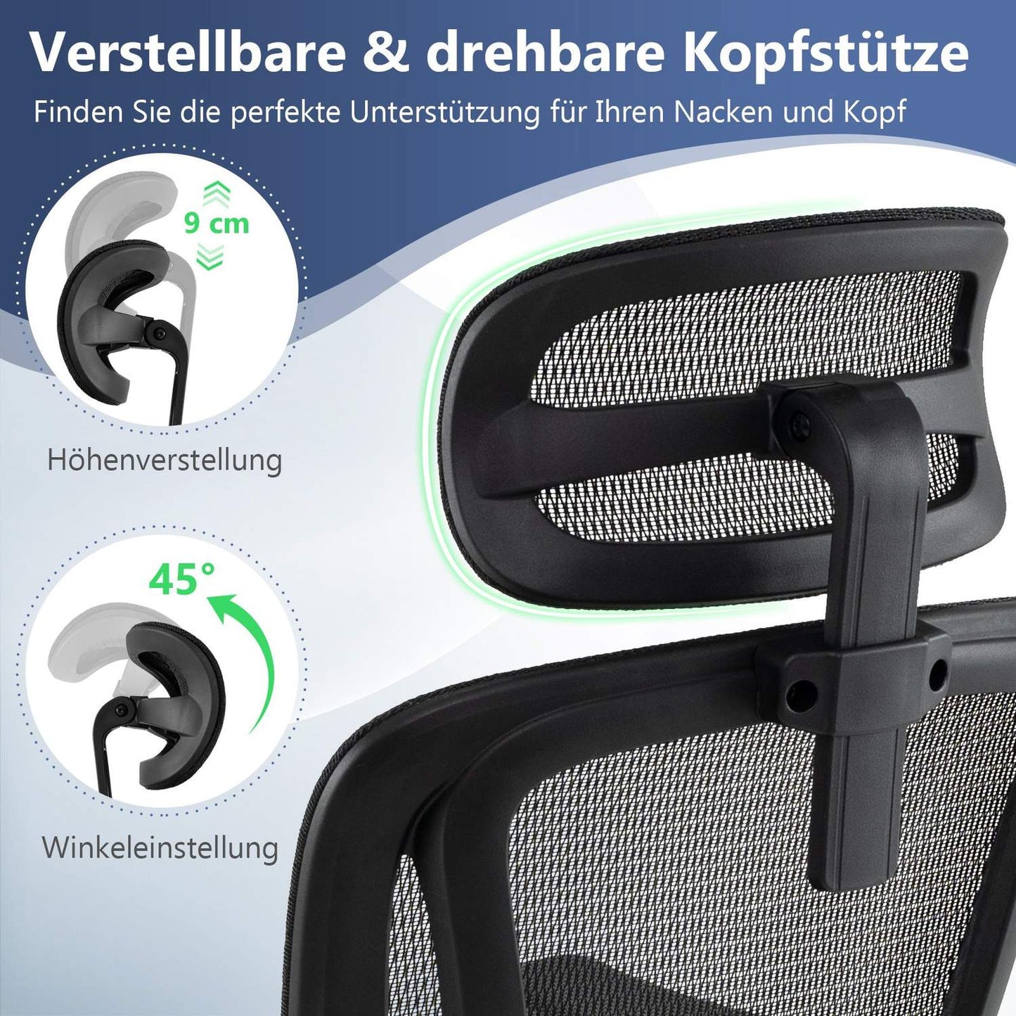 Ergonomic Office Chair with Adjustable Headrest & Footrest