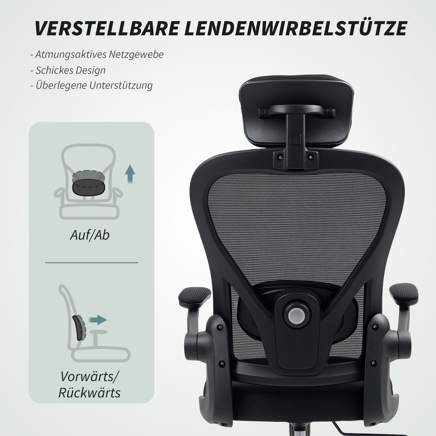 Ergonomic Office Chair with Adjustable Headrest and Lumbar Support