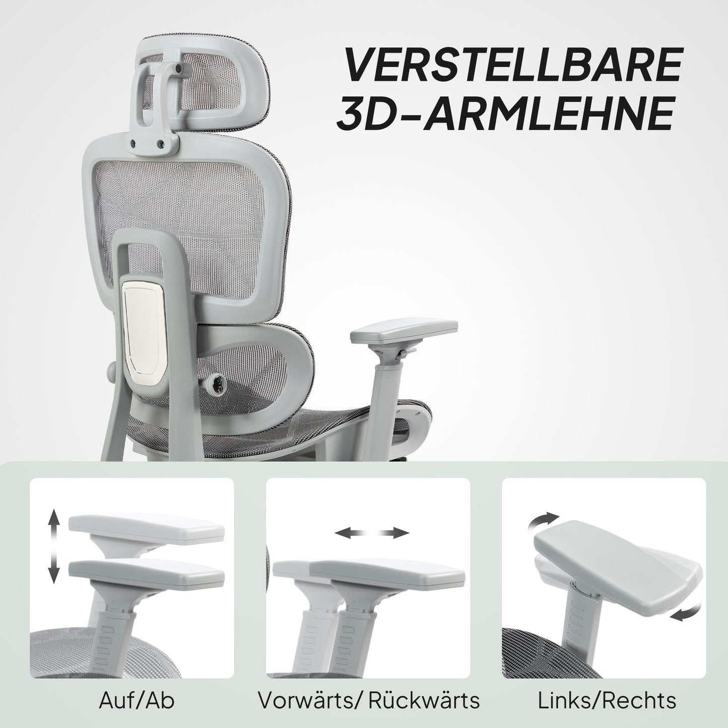 Ergonomic Office Chair with Footrest, Reclining Backrest