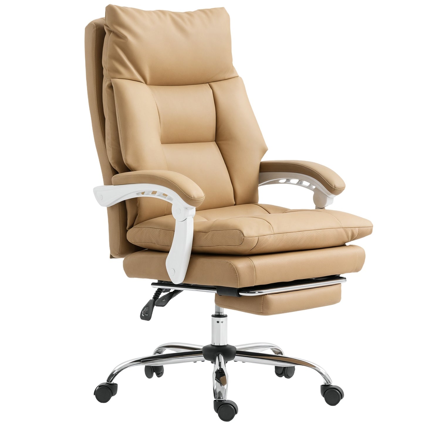 Ergonomic Office Chair with Lumbar Support, Reclining, Light Brown