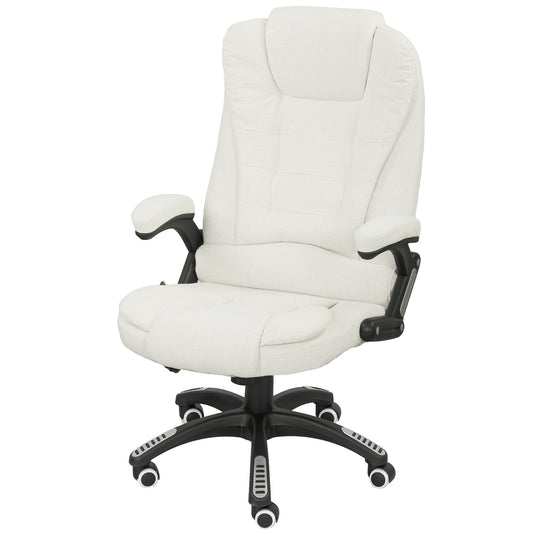 Ergonomic Office Chair with Massage, Cream White, 68x72x110-120 cm