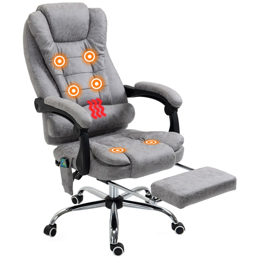 Ergonomic Office Chair with Massage, Recline & Heat, Gray
