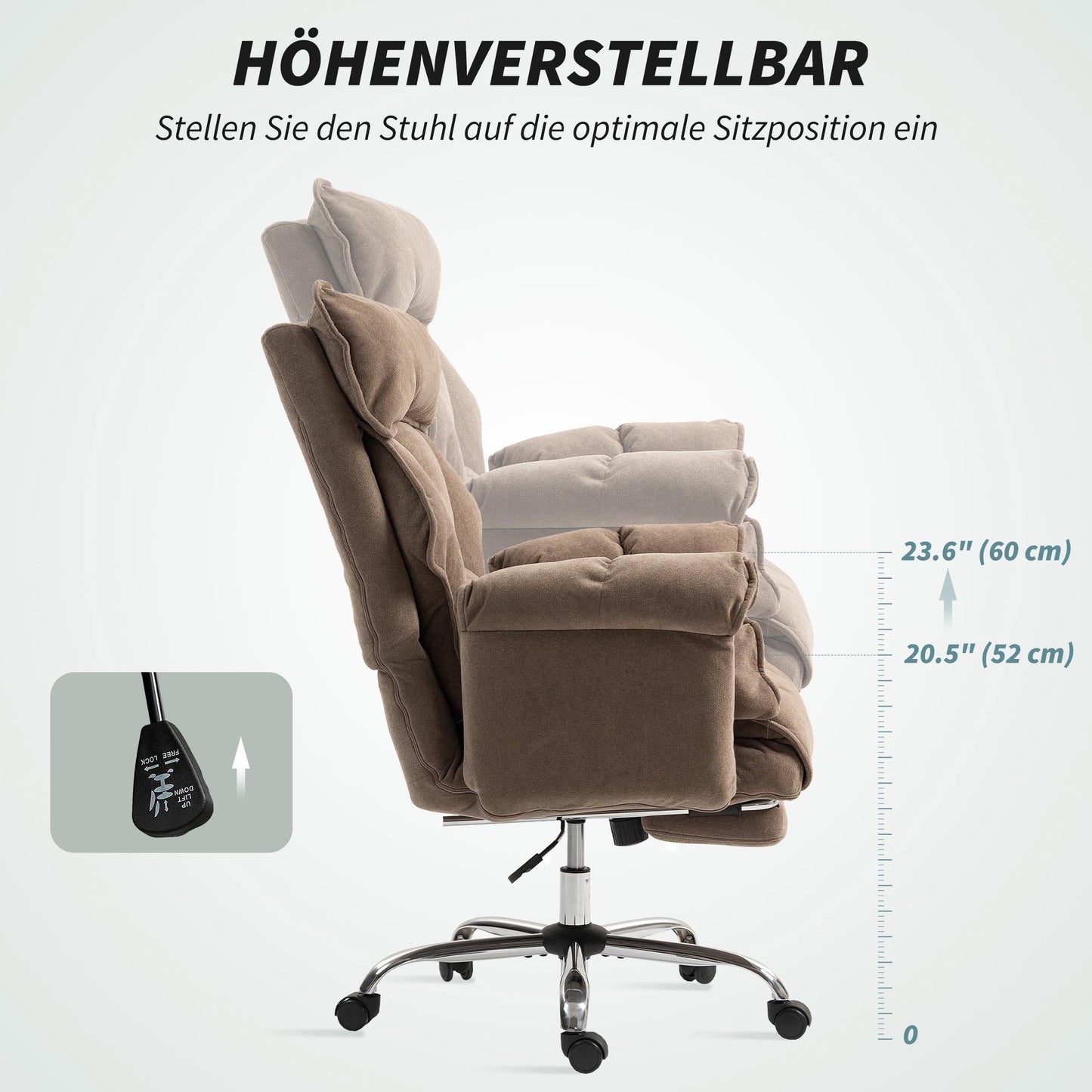 Ergonomic Office Chair with Reclining Backrest and Footrest