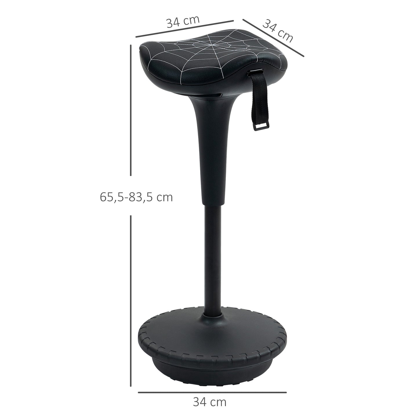 Ergonomic Standing Stool with Adjustable Height, Black