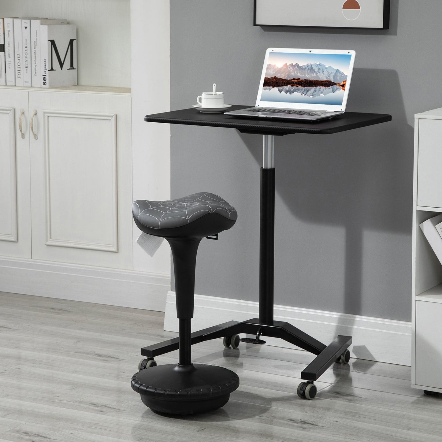 Ergonomic Swivel Stool, Adjustable Height 65.5-83.5 cm, Grey