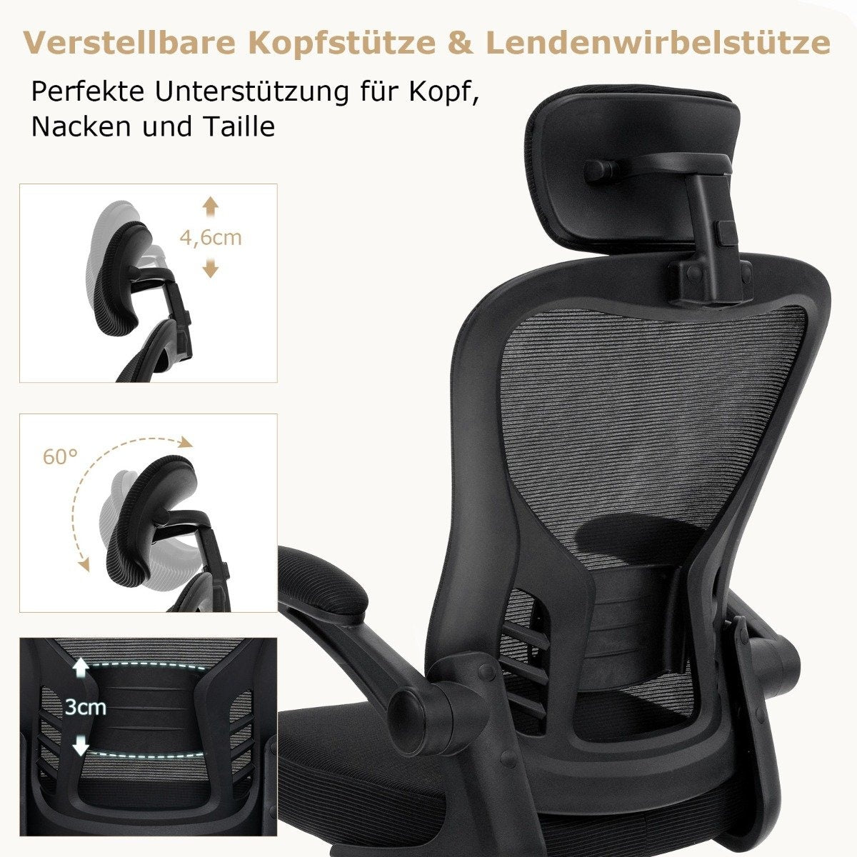 Ergonomic mesh office chair with rocking back executive chair swivel PC chair
