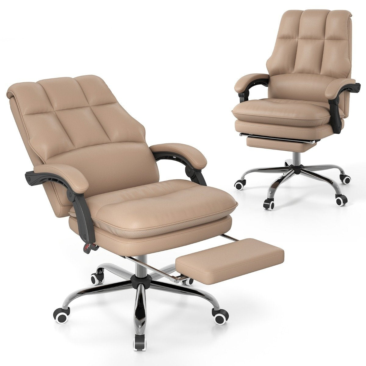 Ergonomic office chair with retractable footrest executive chair desk chair coffee