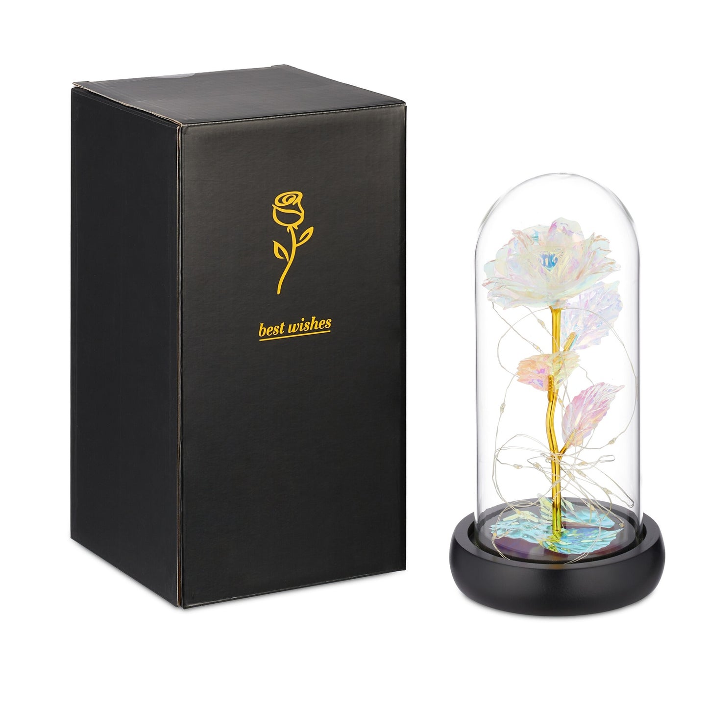 Eternal rose in a glass