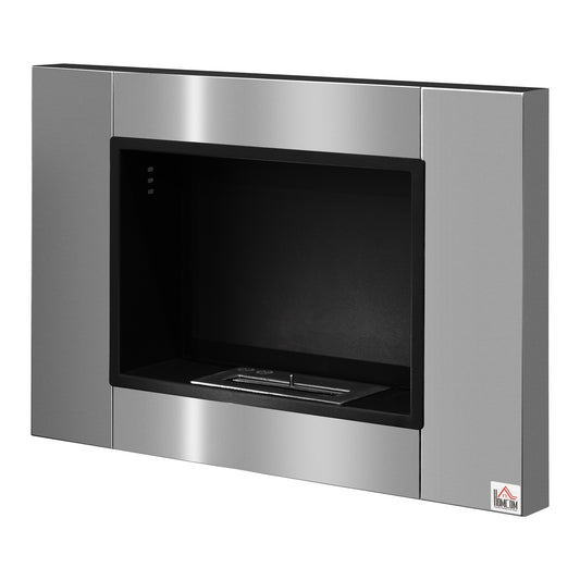 Bio Ethanol Fireplace, 1.5L, Smoke-free, Stainless steel