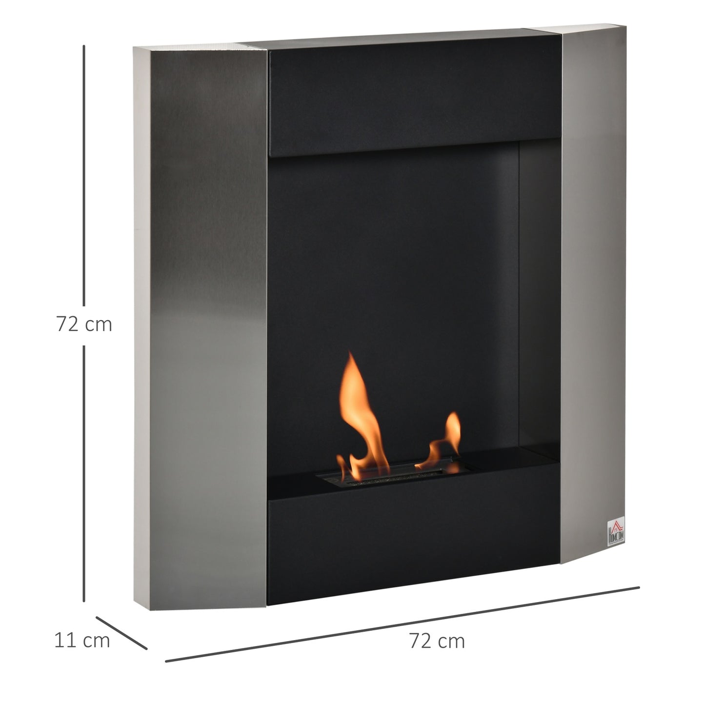 Wall-mounted bioethanol stove - Steel, smoke-free