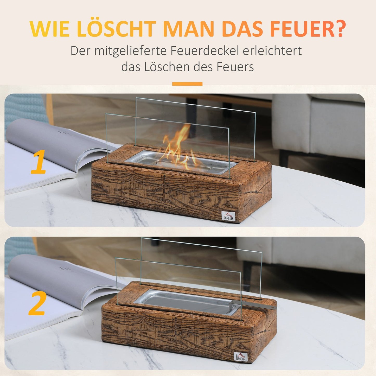 Ethanol Table stove - 0.15L, 45 min, tempered glass