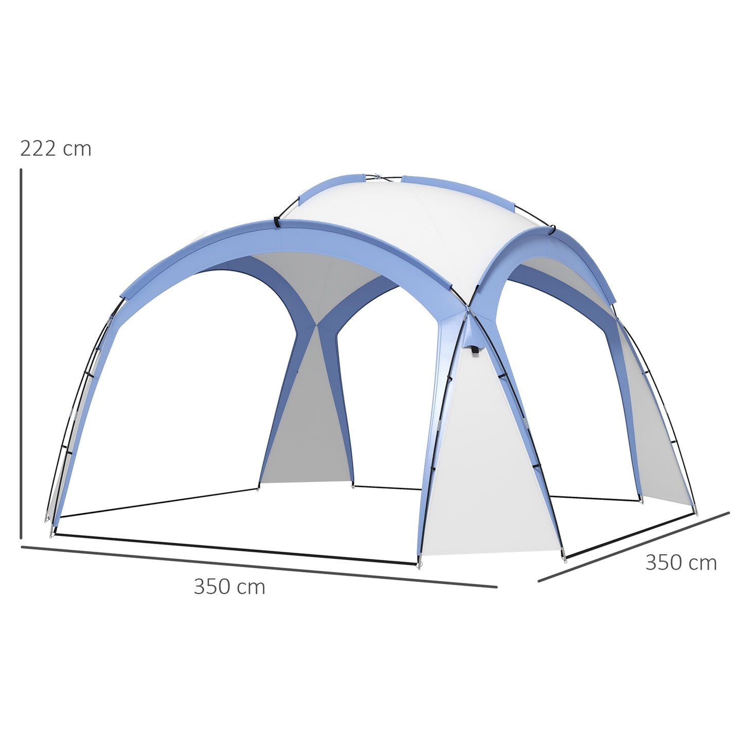 Gazebo 3.5x3.5 m with hook door, Water-repellent, Blue