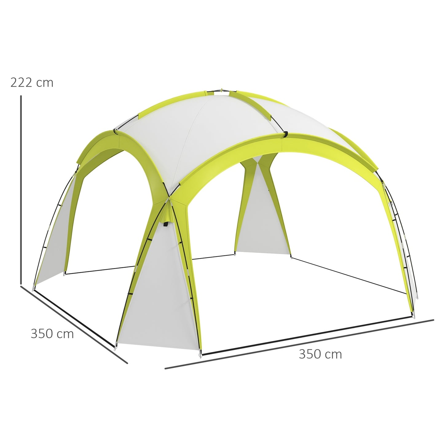 Water-repellent 3.5x3.5m garden shelter with sun protection