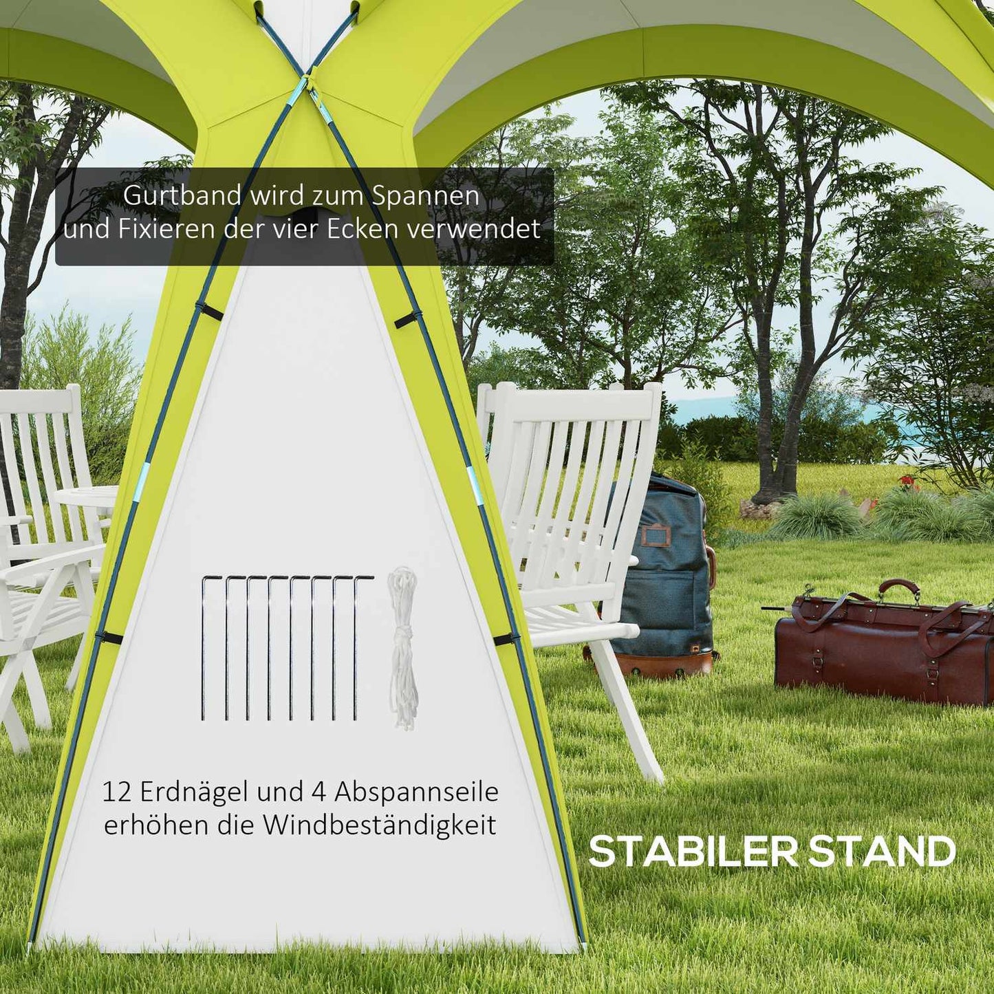 Water-repellent 3.5x3.5m garden shelter with sun protection