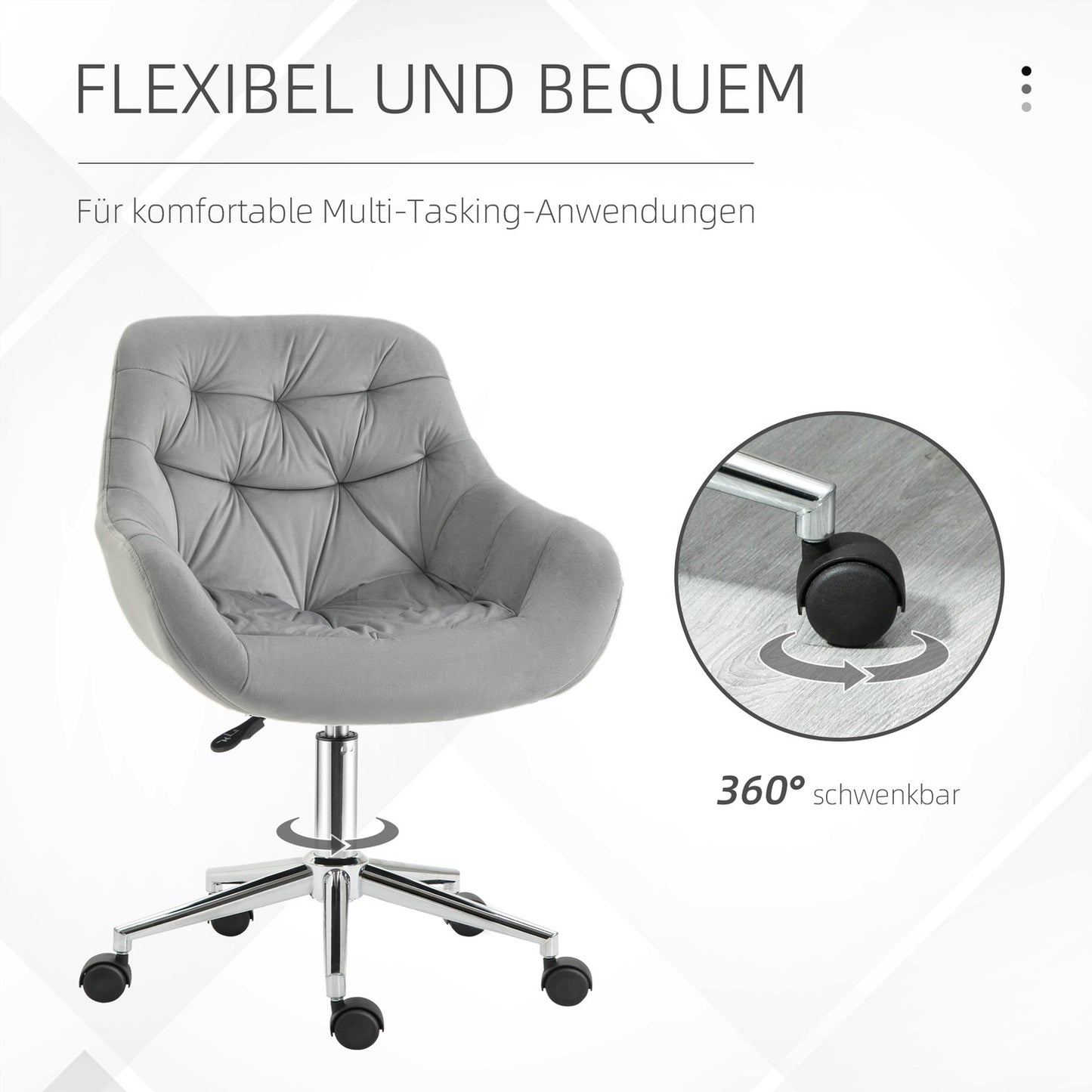 Executive Office Chair, adjustable height, gray polyester
