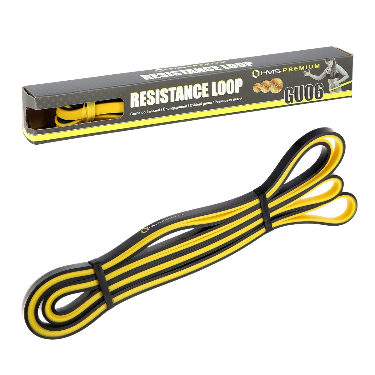 Exercise Band, Yellow-Black, Premium Resistance