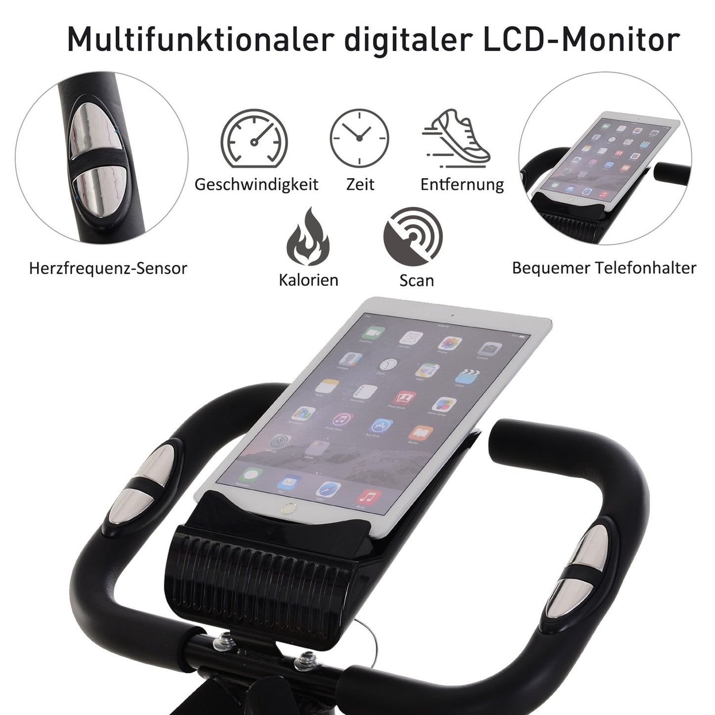 Folding 2-in-1 exercise bike with 8-level resistance