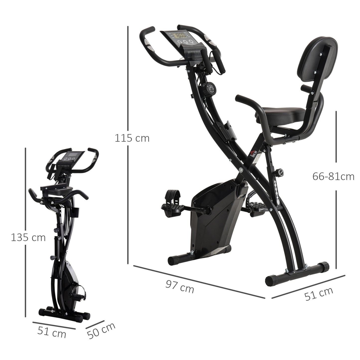 Folding 2-in-1 exercise bike with 8-level resistance