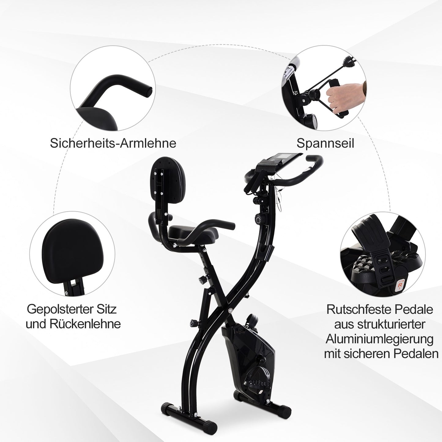 Folding 2-in-1 exercise bike with 8-level resistance