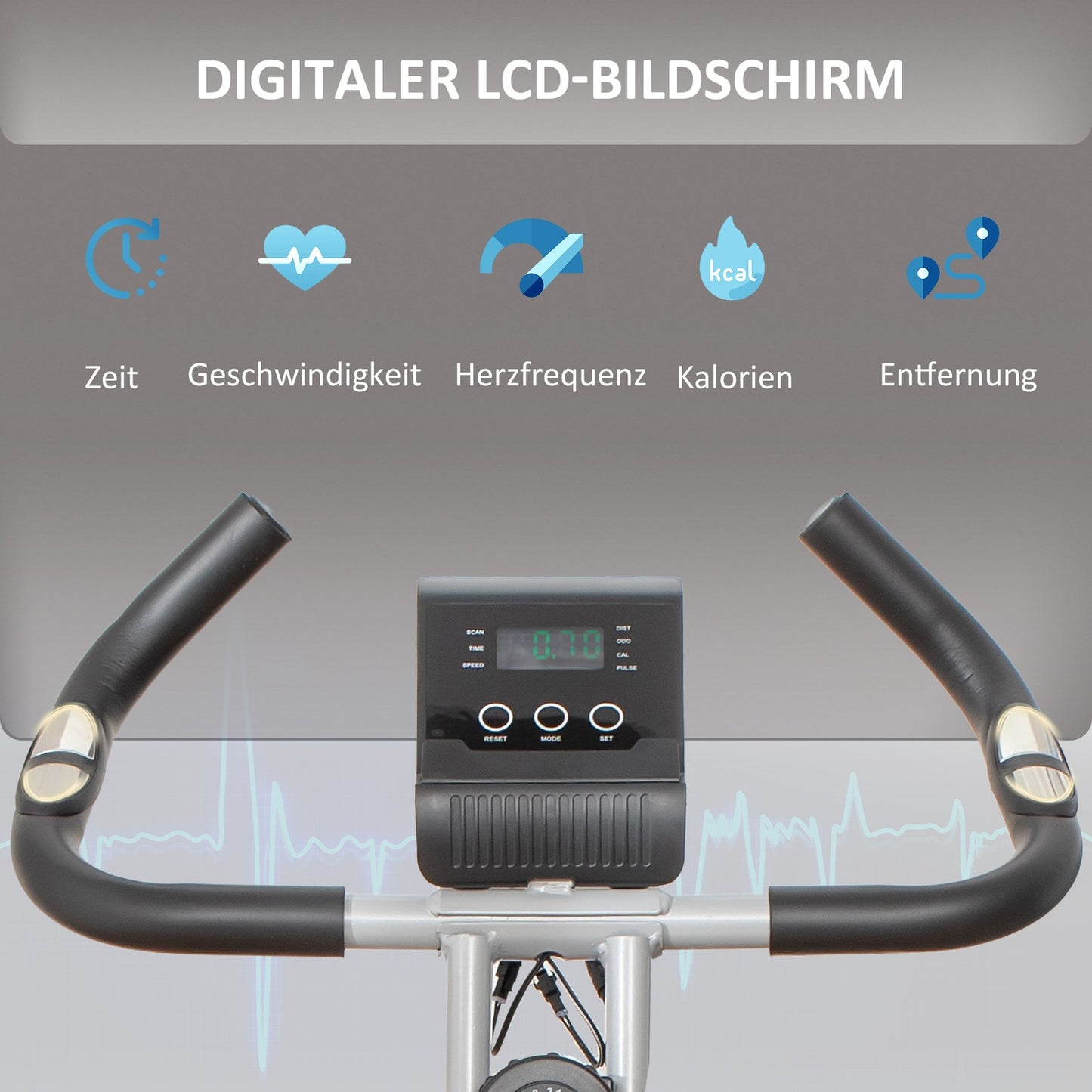 Folding exercise bike, 8-level magnetic resistance