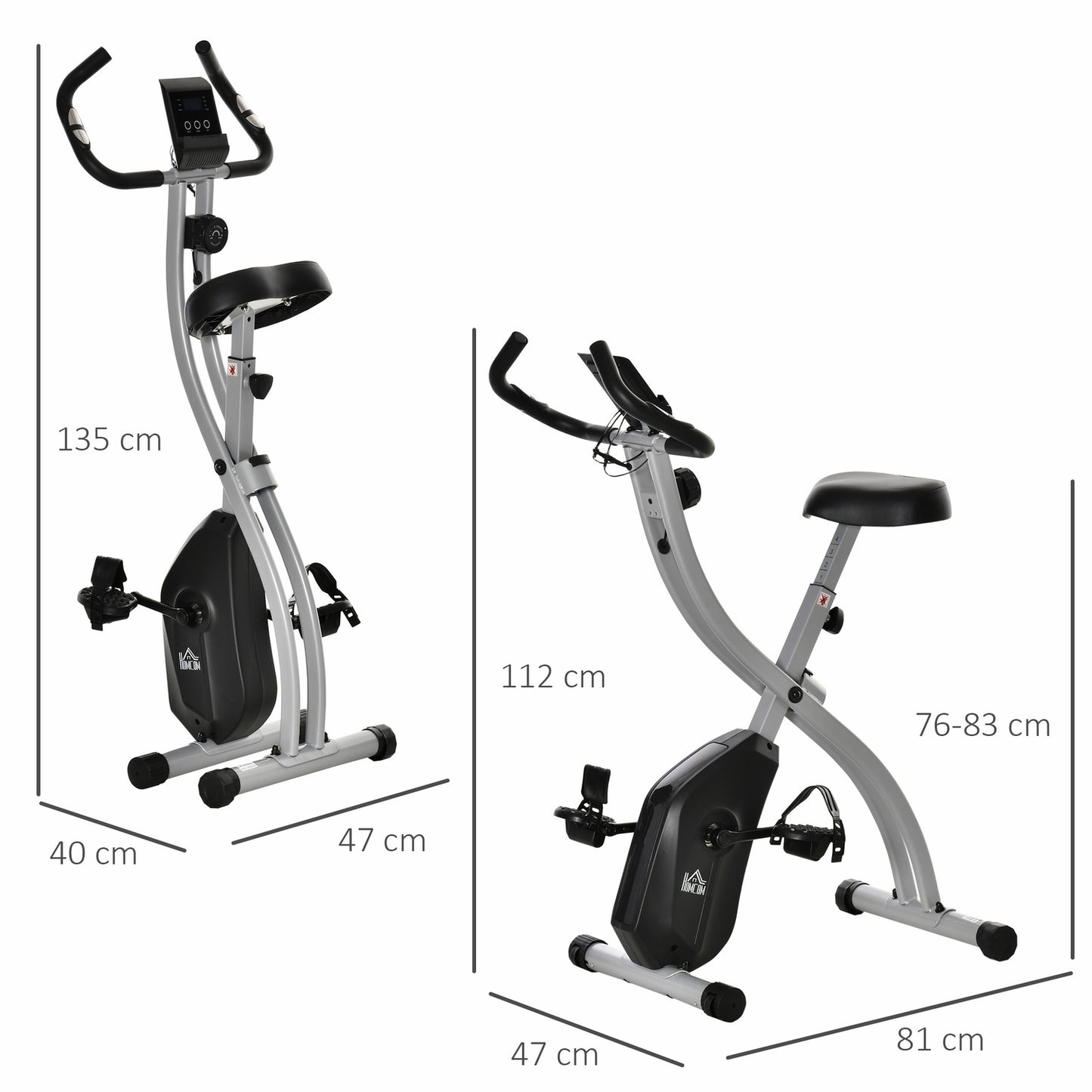 Folding exercise bike, 8-level magnetic resistance
