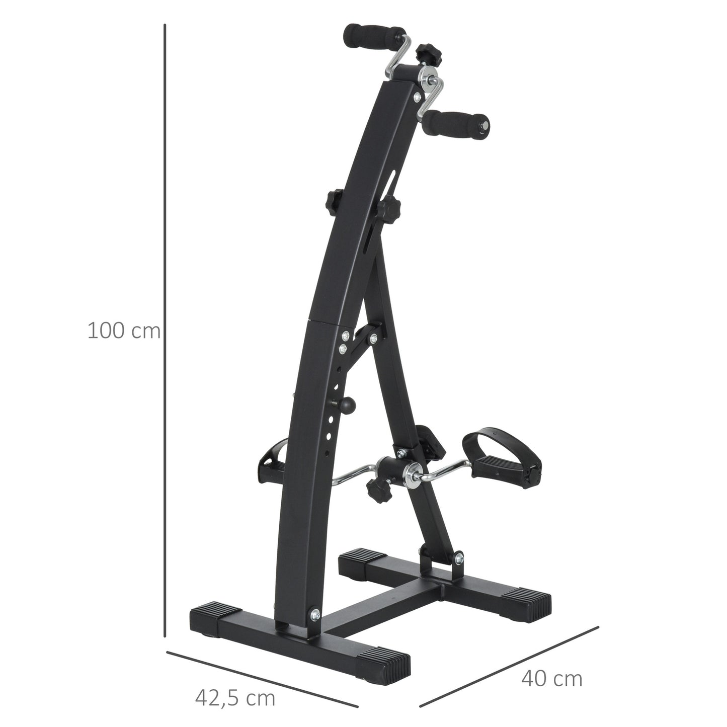 Exercise bike trainer for seniors, robust steel, black
