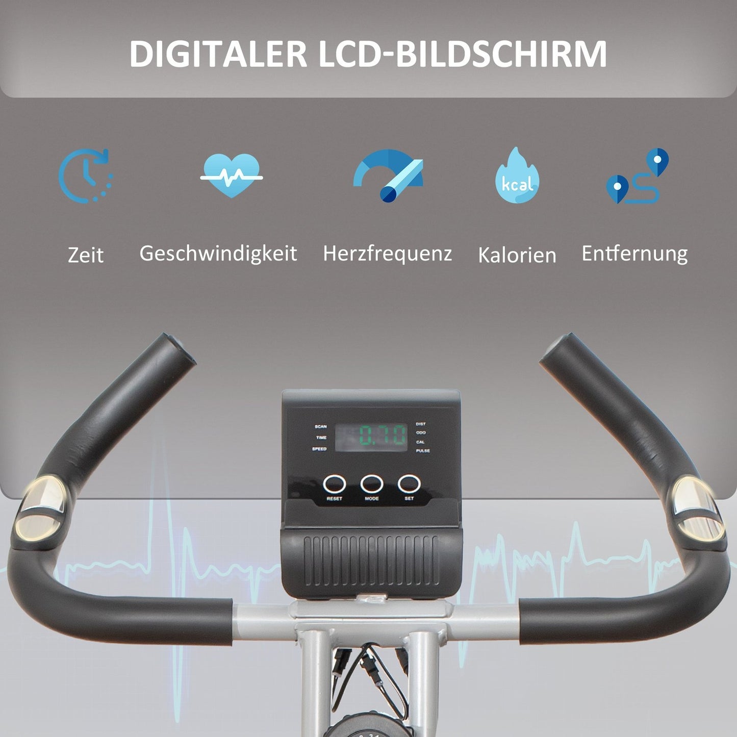Folding exercise bike with 8-level magnetic resistance