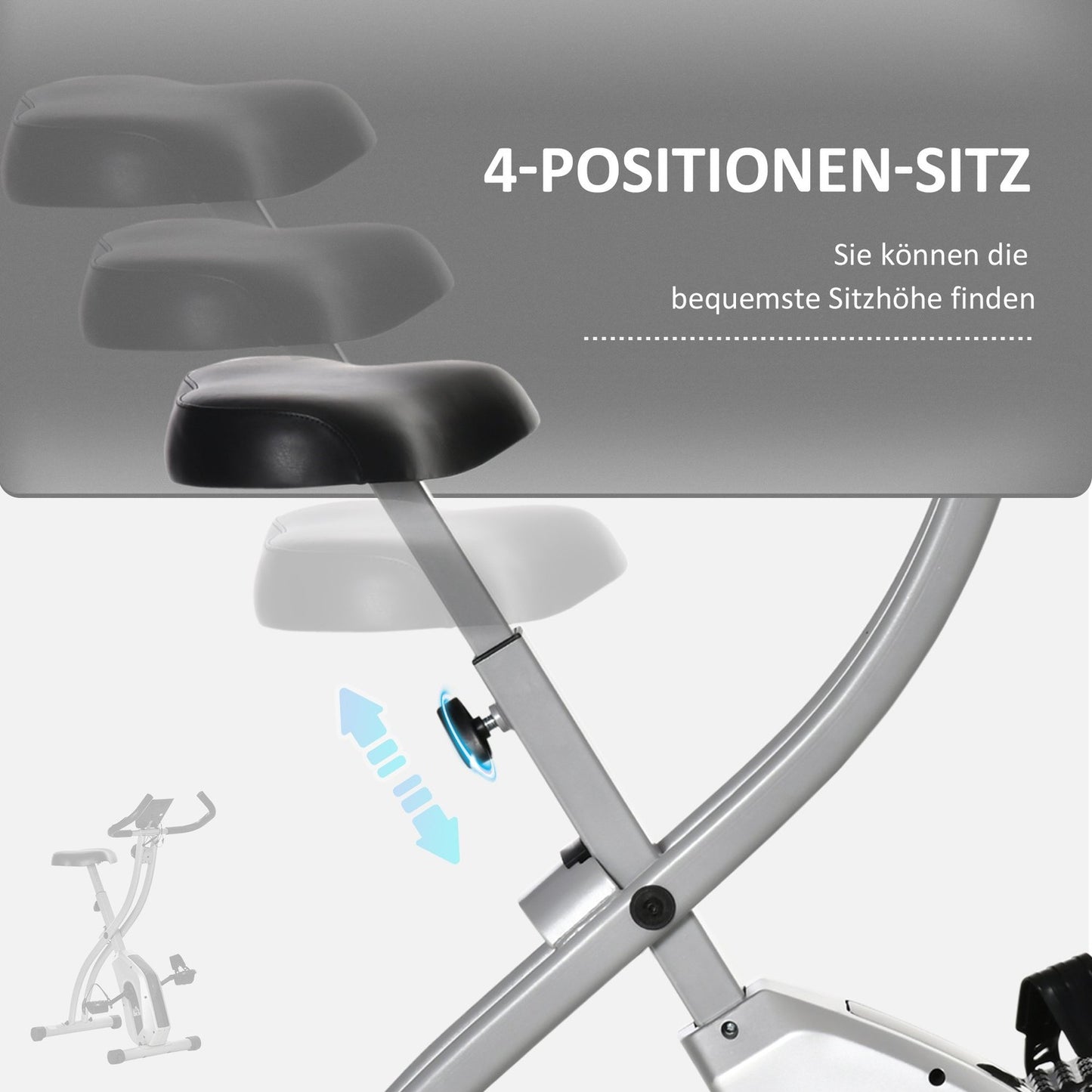 Folding exercise bike with 8-level magnetic resistance