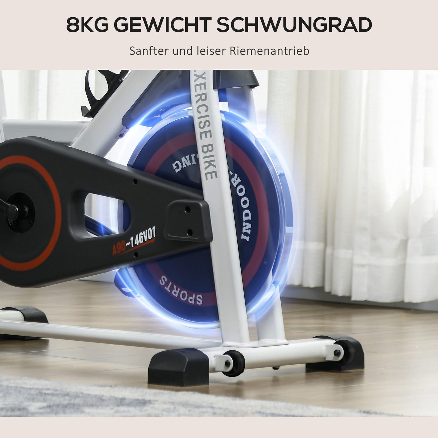 Indoor exercise bike, adjustable seat, LCD screen, steel