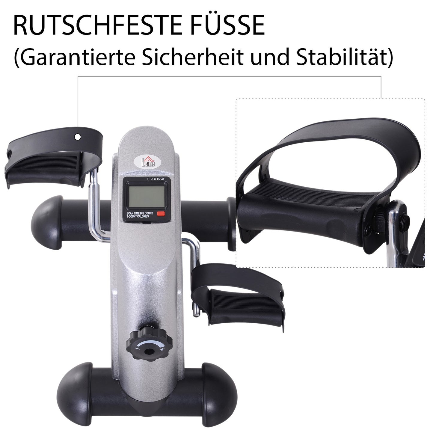 Mini exercise bike with LCD Display, Silver, 35x40x31 cm