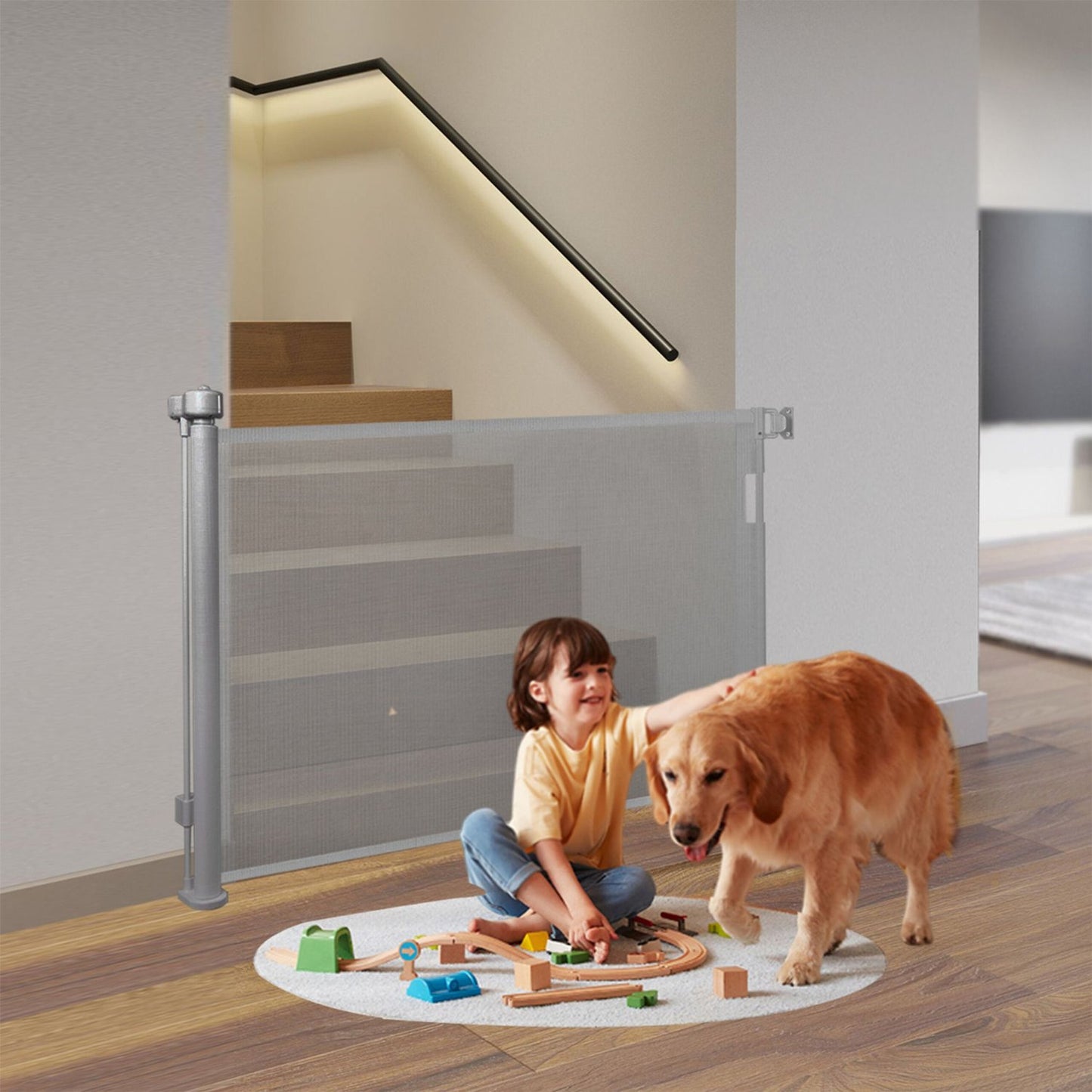 Expandable Child Safety Gate for Doors and Stairs