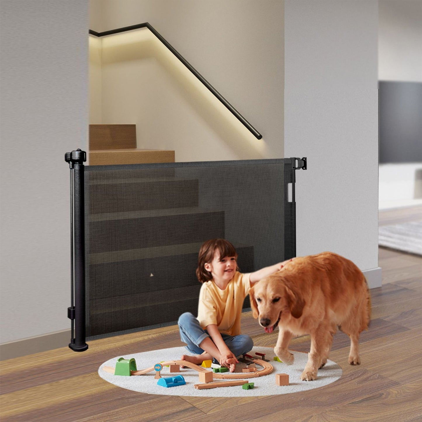 Expandable Child Safety Gate for Doors and Stairs